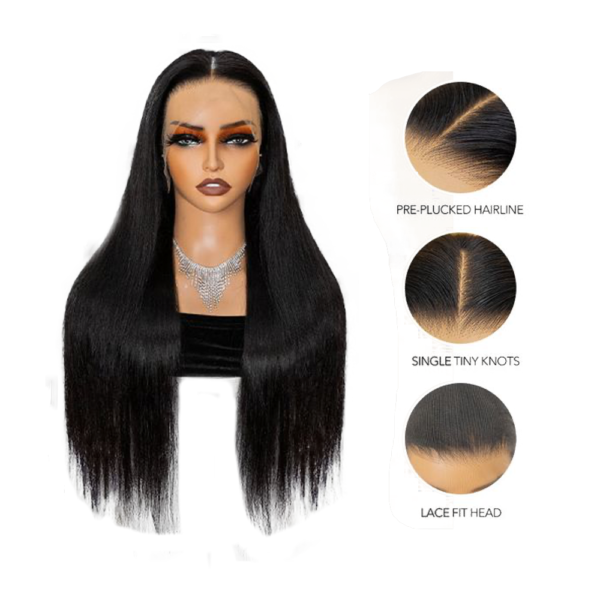 Straight Glueless HD Lace Wig Silky and Shining Unprocessed 100% Human Hair