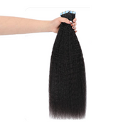Kinky Straight Seamless Tape in Natural Black Hair Extensions 100% Real Human Hair