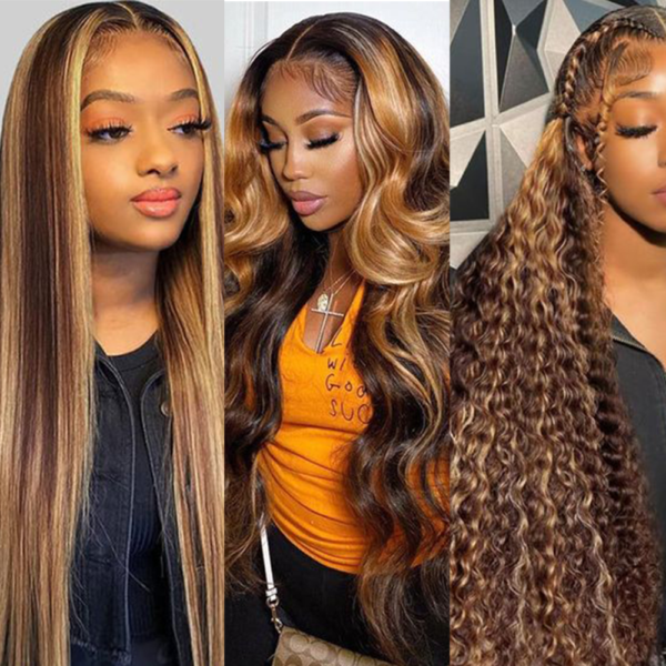 Straight/Body Wave/Deep Wave/Water Wave P4/27 13Ã4 Transparent Lace Frontal Wig 180% Density