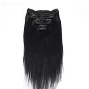 Straight Invisible Clip in Natural Black Hair Extensions 100% Real Human Hair