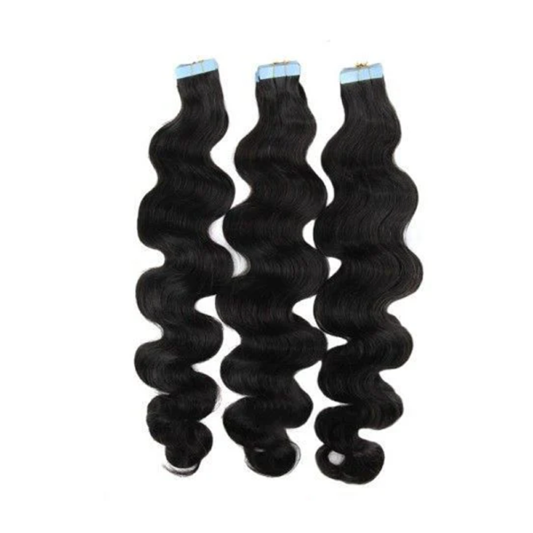 Body Wave Seamless Tape in Natural Black Hair Extensions 100% Real Human Hair