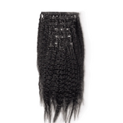 Kinky Straight Invisible Clip in Natural Black Hair Extensions 100% Real Human Hair