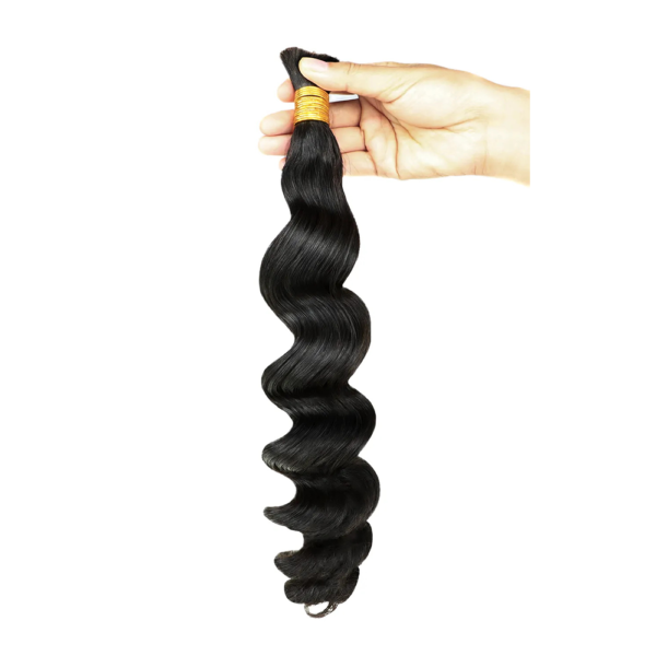 Loose Deep Wave Natural Black Bulk Hair 100% Unprocessed Human Hair