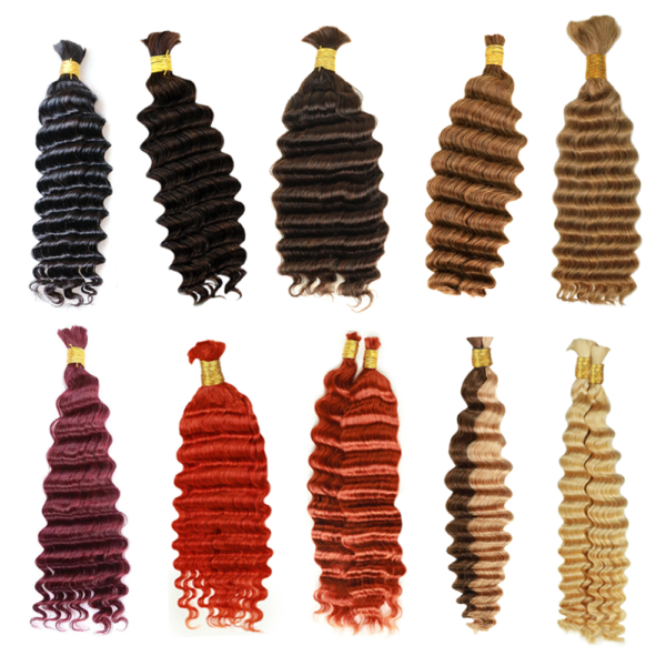 Deep Wave Natural Black/Colored Bulk Hair 100% Unprocessed Human Hair