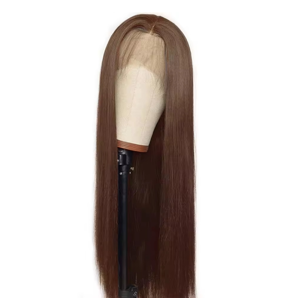 Straight/Body Wave/Deep Wave/Water Wave Chocolate Brown #4 Color 13Ã4 Transparent Lace Frontal Wig 180% Density