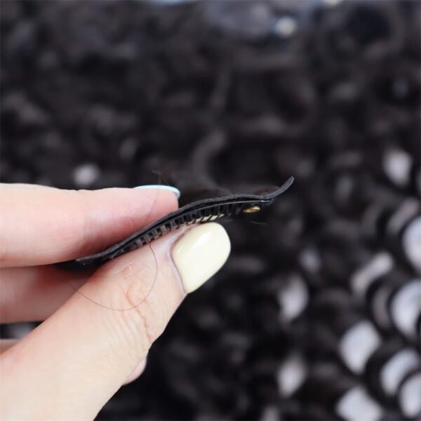 Water Wave Invisible Clip in Natural Black Hair Extensions 100% Real Human Hair