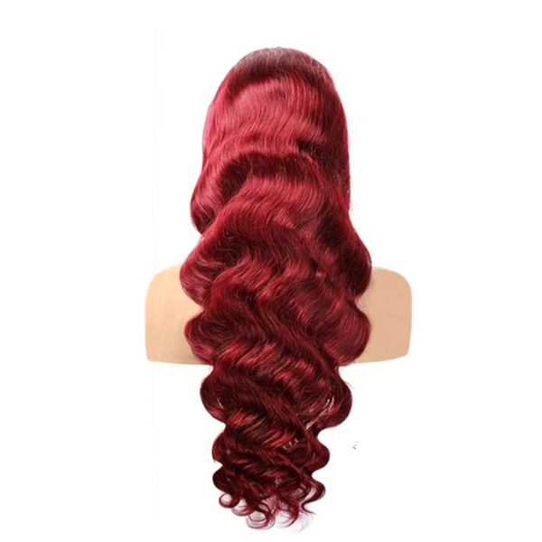 Straight/Body Wave/Deep Wave/Water Wave Burgundy 99j 13Ã4 Transparent Lace Frontal Wig 180% Density