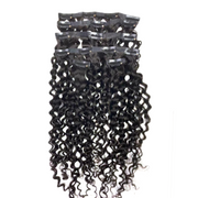 Water Wave Invisible Clip in Natural Black Hair Extensions 100% Real Human Hair