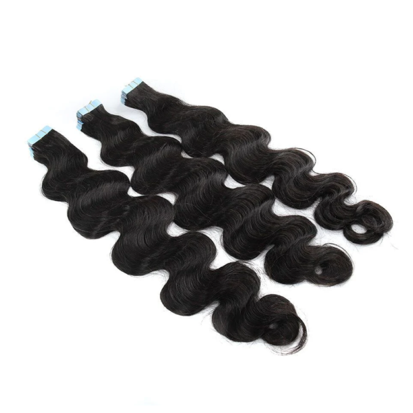 Body Wave Seamless Tape in Natural Black Hair Extensions 100% Real Human Hair