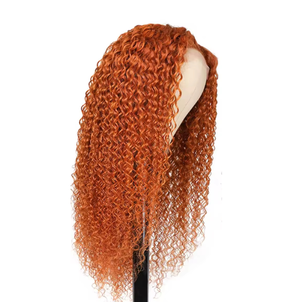 Straight/Body Wave/Deep Wave/Water Wave Ginger 13Ã4 Transparent Lace Frontal Wig 180% Density