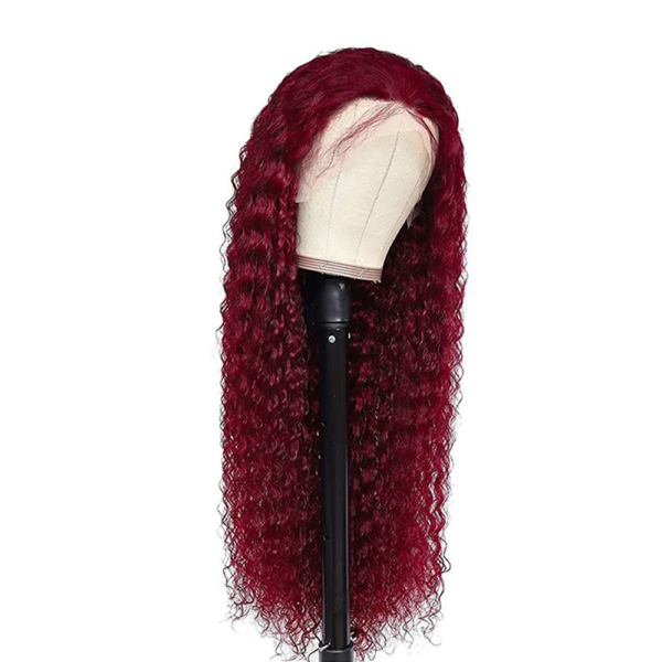Straight/Body Wave/Deep Wave/Water Wave Burgundy 99j 13Ã4 Transparent Lace Frontal Wig 180% Density