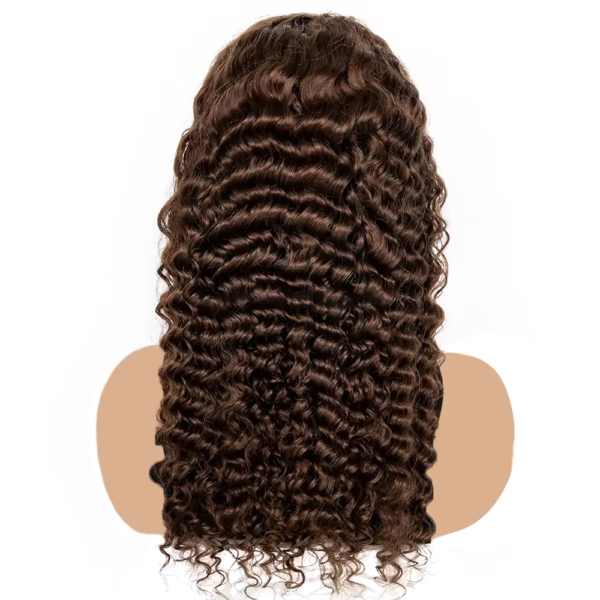 Straight/Body Wave/Deep Wave/Water Wave Chocolate Brown #4 Color 13Ã4 Transparent Lace Frontal Wig 180% Density