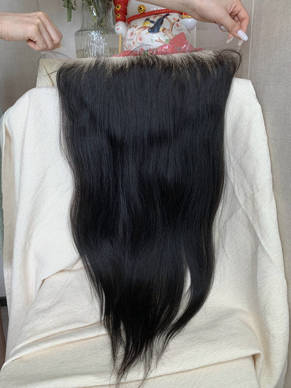 Straight 14A Top Burmese Transparent Closure Frontal with Pre Plucked with Baby Hair Natural Color