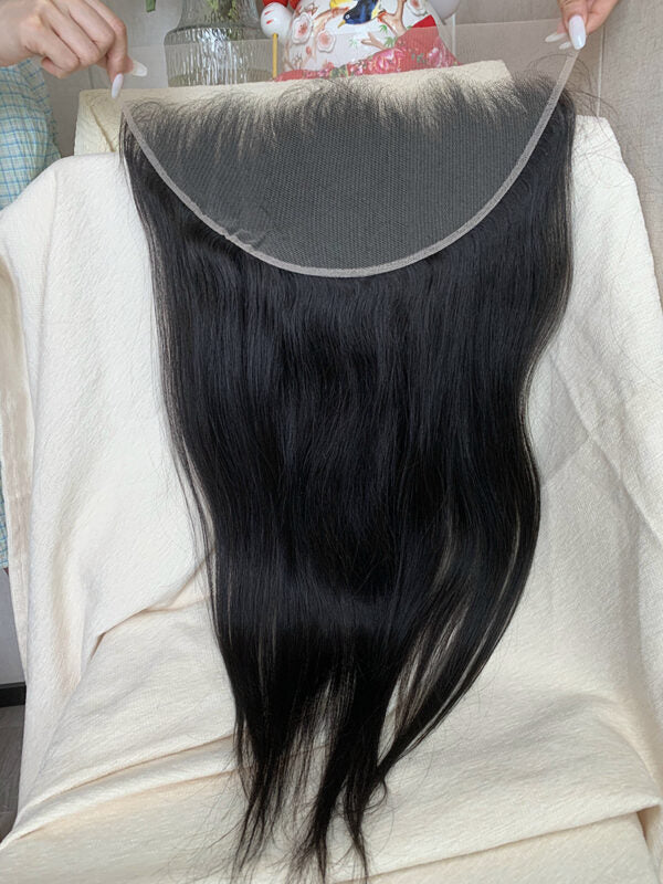 Straight 14A Top Burmese Transparent Closure Frontal with Pre Plucked with Baby Hair Natural Color