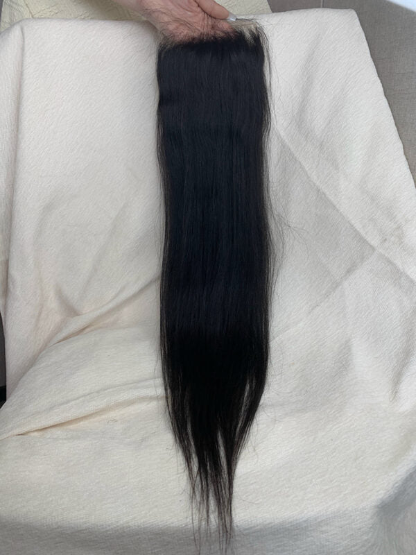 3 Bundles Straight + 5Ã5 Transparent Lace Closure Invisible Lace Top Quality Premium Hair