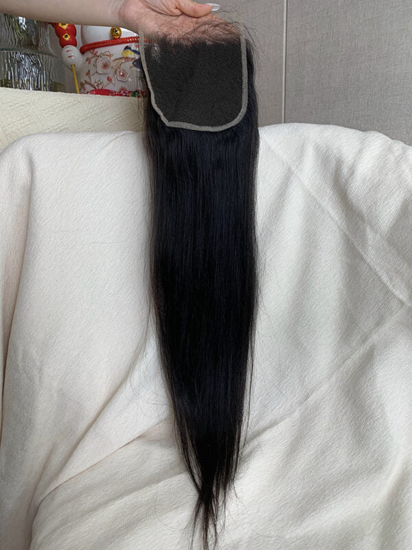 3 Bundles Straight + 5Ã5 Transparent Lace Closure Invisible Lace Top Quality Premium Hair