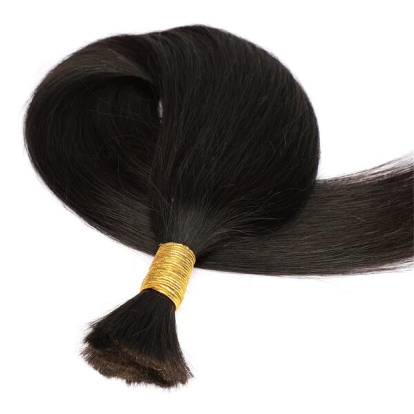 Straight Natural Black Bulk Hair 100% Unprocessed Human Hair