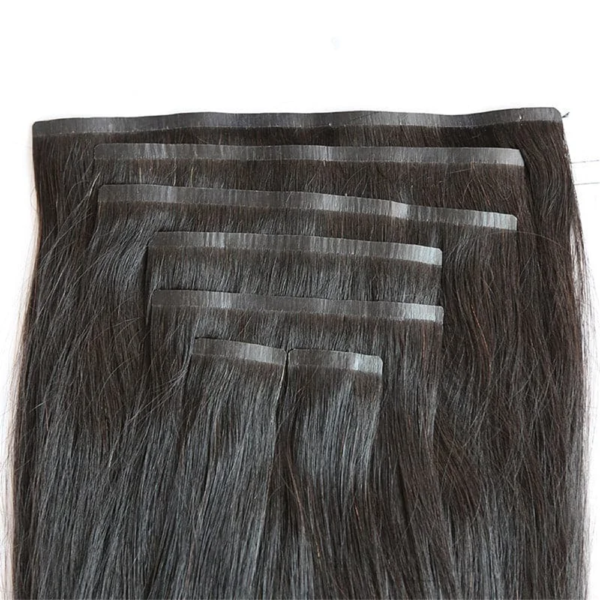 Straight Invisible Clip in Natural Black Hair Extensions 100% Real Human Hair