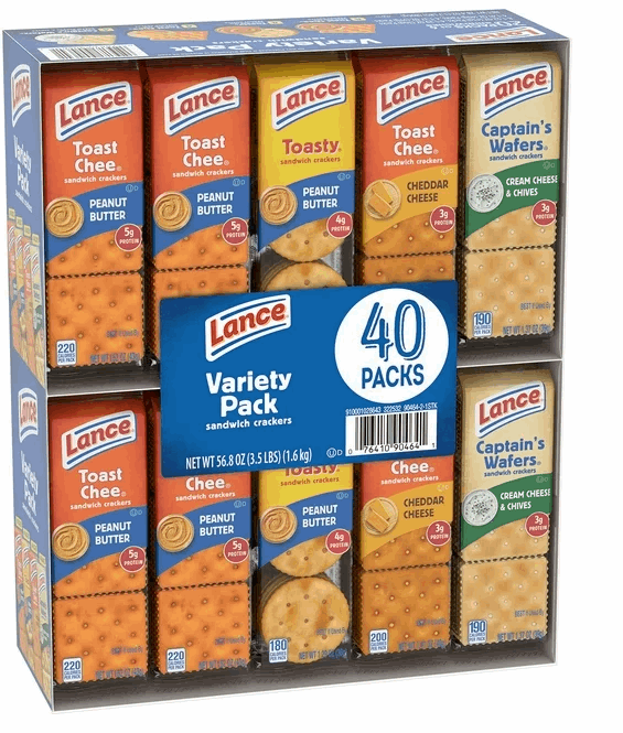 Lance Variety Pack Sandwich Crackers, 40 pk
