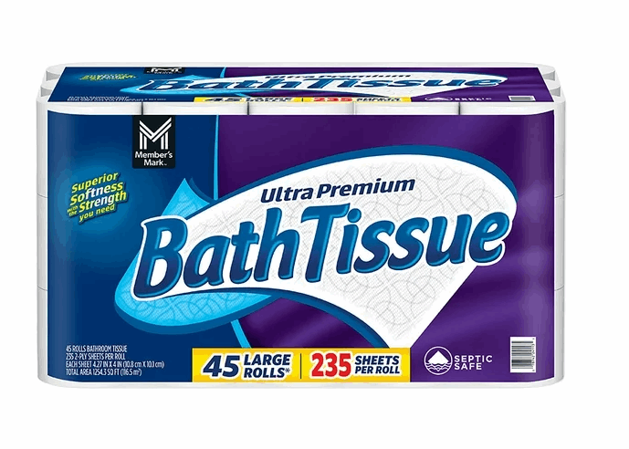 Member's Mark Ultra Premium 2-Ply Toilet Paper 45 rolls, 235 sheets/roll