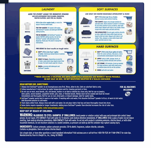 OxiClean Concentrated Max Efficiency Versatile Stain Remover Powder 8.08 lbs.