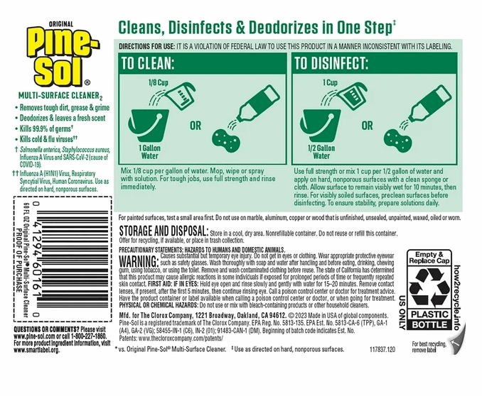 Pine-Sol Multi-Surface Cleaner, Pine Scent, 2 ct., 120 fl. oz.