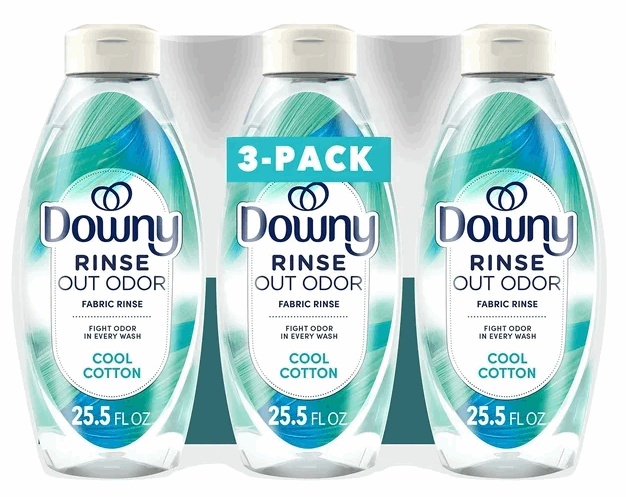 Downy Rinse & Refresh Laundry Fabric Rinse, Cool Cotton, 3 Bottles, 76.5 fl. oz.
