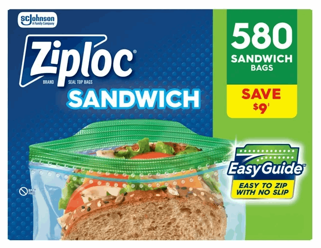 Ziploc Easy Open Tab Sandwich Bags, 580 ct.