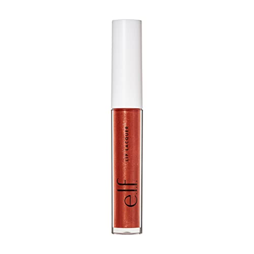 e.l.f. Lip Lacquer, Nourishing, Non-Sticky Ultra-Shine Lip Gloss With Sheer Color, Infused With Vitamins A & E, Vegan & Cruelty-Free, Cherry Bomb