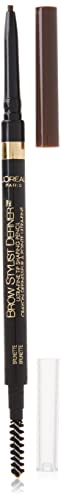 L'Oreal Paris Makeup Brow Stylist Definer Waterproof Eyebrow Pencil, Ultra-Fine Mechanical Pencil, Draws Tiny Brow Hairs and Fills in Sparse Areas and Gaps, Light Brunette, 0.003 Ounce (Pack of 2)