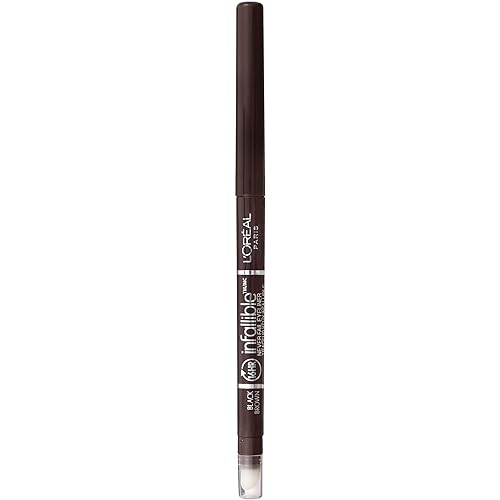 L'Oreal Paris Makeup Infallible Never Fail Original Mechanical Pencil Eyeliner with Built in Sharpener, Black Brown, 2 Count