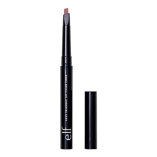 e.l.f. Love Triangle Lip Filler Liner, 2-in-1 Lip Liner Pencil For Sculpting & Filling, Long-Lasting Intense Color, Soft Pink