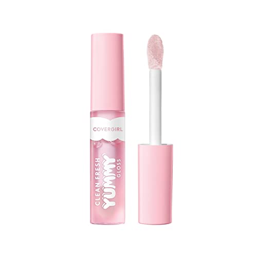 COVERGIRL Clean Fresh Yummy Gloss – Lip Gloss, Sheer, Natural Scents, Vegan Formula - Glamingo Pink