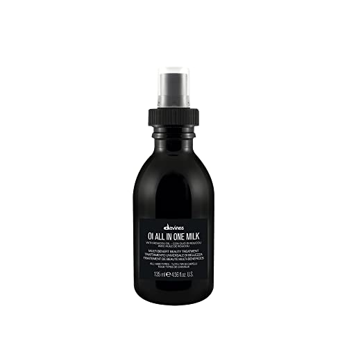 Davines OI All in One Milk | Hair Milk Spray | Powerful Hair Detangler + Heat Protection | Smoothes Frizzy Hair | 4.56 Fl Oz