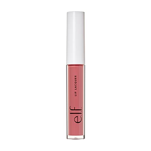 e.l.f. Lip Lacquer, Nourishing, Non-Sticky Ultra-Shine Lip Gloss With Sheer Color, Infused With Vitamins A & E, Vegan & Cruelty-Free, Cherry Bomb