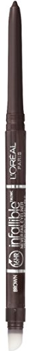 L'Oreal Paris Makeup Infallible Never Fail Original Mechanical Pencil Eyeliner with Built in Sharpener, Black Brown, 2 Count