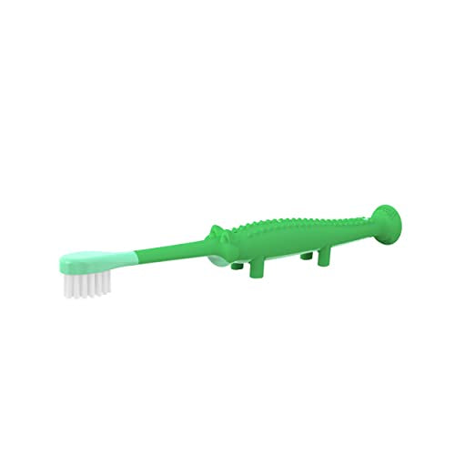 Dr. Brown's Baby and Toddler Toothbrush, Green and Orange Dinosaur 2-Pack, 1-4 Years