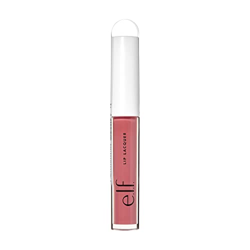 e.l.f. Lip Lacquer, Nourishing, Non-Sticky Ultra-Shine Lip Gloss With Sheer Color, Infused With Vitamins A & E, Vegan & Cruelty-Free, Cherry Bomb