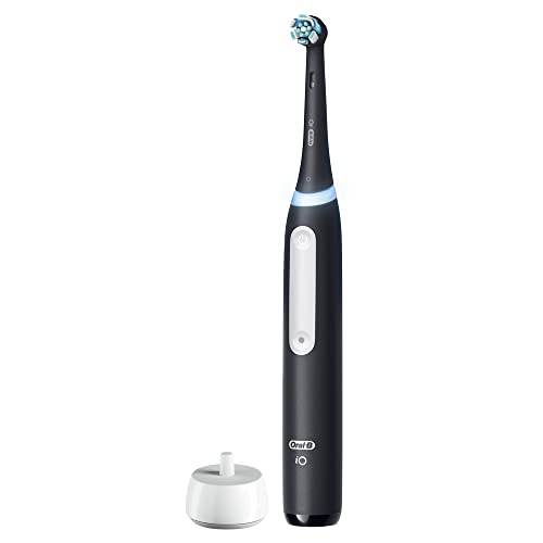 Oral-B iO Series 3 Limited Rechargeable Electric Powered Toothbrush, Black with 2 Brush Heads and Travel Case - Visible Pressure Sensor to Protect Gums - 3 Modes - 2 Minute Timer