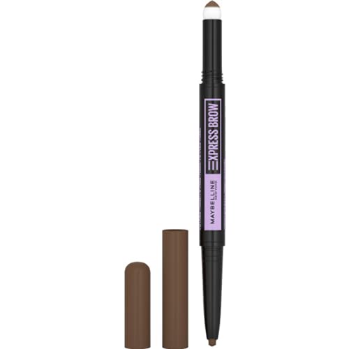 Maybelline New York Express Brow 2-In-1 Pencil and Powder Eyebrow Makeup, Medium Brown, 1 Count