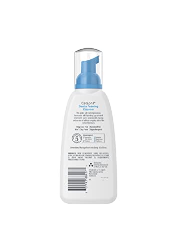 Cetaphil Oil Free Gentle Foaming Cleanser For Dry to Normal, Sensitive Skin, 8oz Pack of 2, Made with Glycerin and Vitamins B5 and E, Dermatologist Tested, Hypoallergenic, Soap Free, Fragrance Free