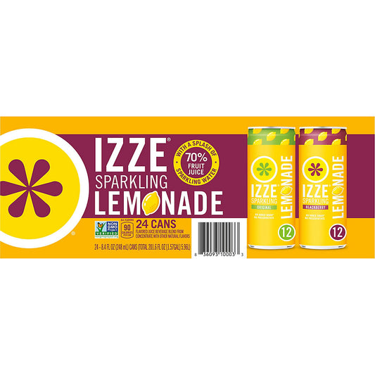 IZZE Sparkling Lemonade Variety Pack, 24 pk./8.4 fl. oz.