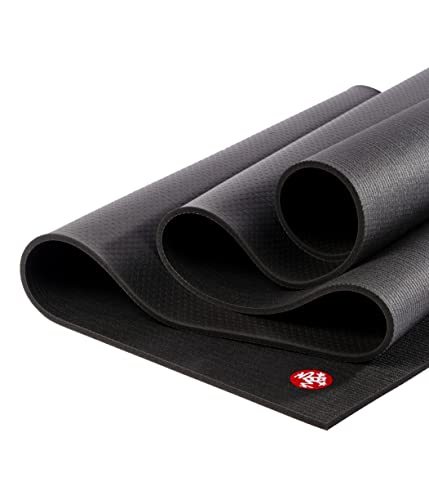 Manduka PRO Yoga and Pilates Mat – Long & Wide - Premium 6mm Thick Mat, Eco Friendly, Oeko-Tex Certified, Free of ALL Chemicals, High Performance Grip, Ultra Dense Cushioning for Support & Stability in Yoga, Pilates, Gym - 79 inches, Black