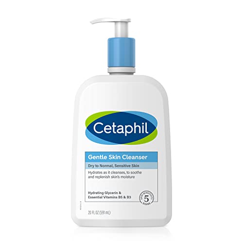 Cetaphil Face Wash, Hydrating Gentle Skin Cleanser for Dry to Normal Sensitive Skin, NEW 20oz, Fragrance Free, Soap Free and Non-Foaming