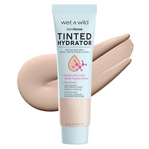 Wet n Wild Bare Focus Tinted Hydrator Matte Finish, Light, Oil-Free, Moisturizing Makeup | Hyaluronic Acid | Sheer To Medium Coverage