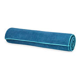 Gaiam Stay Put Yoga Towel Mat (Fits Over Standard Size - 68L x 24W), Lake