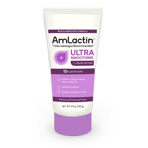 AmLactin Ultra Smoothing - 4.9 oz Body & Hand Cream with 15% Lactic Acid - Exfoliator and Moisturizer for Rough and Bumpy Dry Skin (Packaging May Vary)