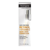 Neutrogena Rapid Tone Repair Retinol + Vitamin C Dark Spot Corrector Face Serum, Daily Anti-Wrinkle Retinol Dark Spot Corrector to Brighten & Even Tone, Mineral-Oil & Dye-Free, White, 1 oz