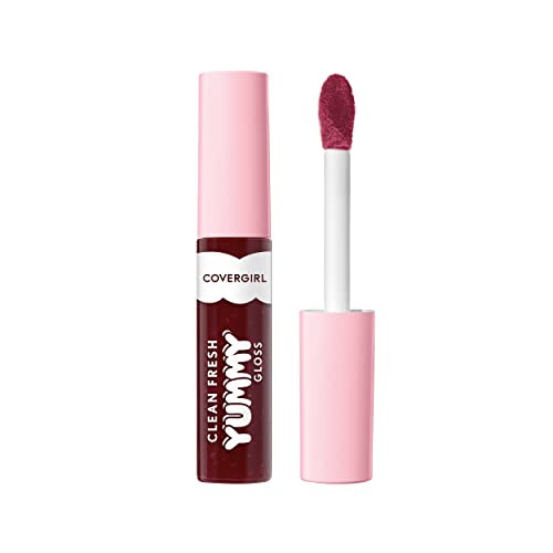 COVERGIRL Clean Fresh Yummy Gloss – Lip Gloss, Sheer, Natural Scents, Vegan Formula - Glamingo Pink