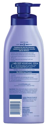 NIVEA Shea Nourish Body Lotion, Dry Skin Lotion with Shea Butter, 16.9 Fl Oz Pump Bottle